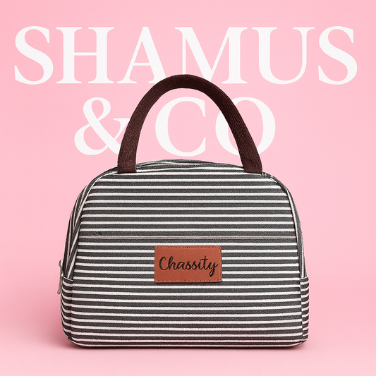 Striped Insulated Lunch Tote — Customizable - Shamus & Co 