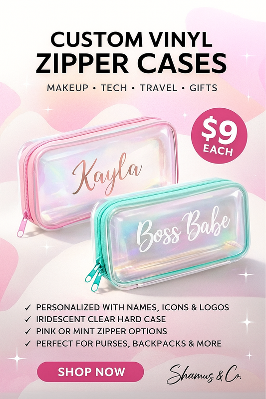 CUSTOM VINYL ZIPPER CASES - Shamus & Co 