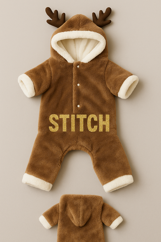 Soft fleece reindeer pet costume for dogs—Shamus & Co.